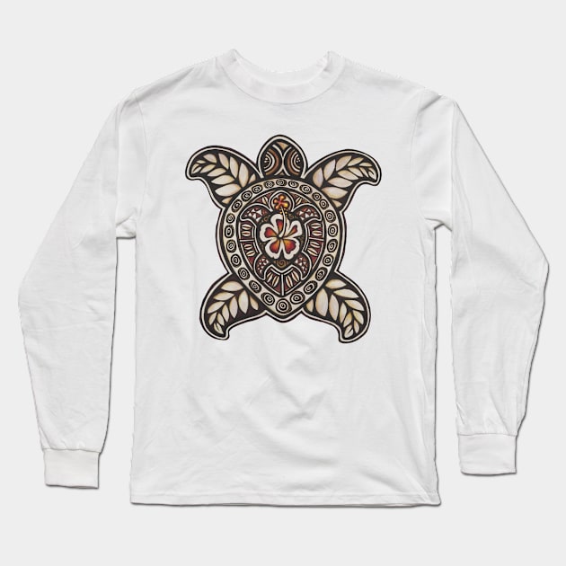 Hibiscus turtles Long Sleeve T-Shirt by AprilAppleArt